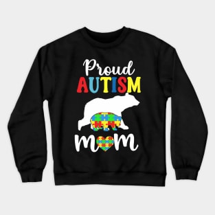 Proud Autism Mom Puzzle Autism Awareness Mothers Gift Crewneck Sweatshirt